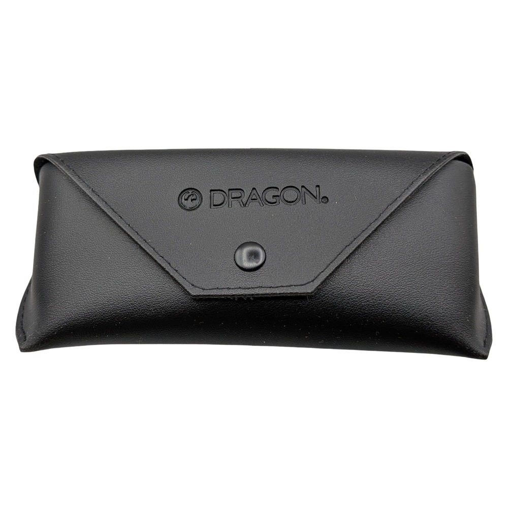 Dragon Alliance Sunglasses Case Black Faux Leather Snap Closure Embossed Logo